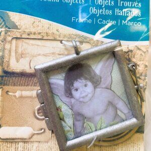 Antique Vintage Square Photo Keepsake Frame Pendant